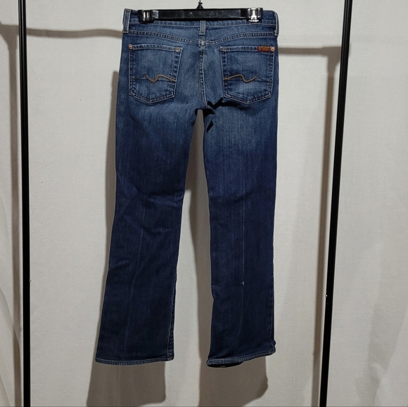 Boot cut jeans 7 For All Mankind 7FAM distressed stretch denim pants low rise 29 - Picture 2 of 16